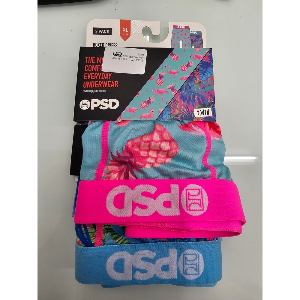 PSD Youth XL 2-Pack Boxer Briefs Flamingo Tropical Underwear 28-29 Waist
